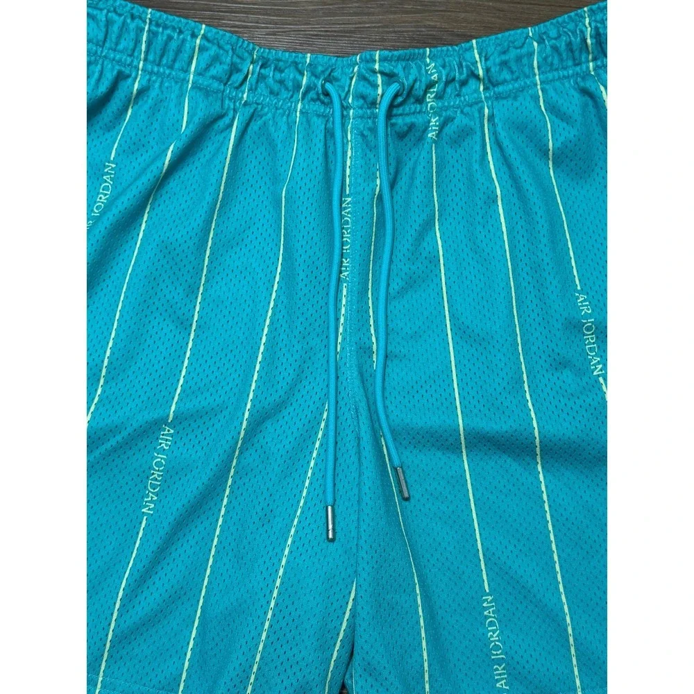Nike Air Jordan Essentials Mesh Pinstripe Shorts Teal Blue Sz XL (DM1357-392)
